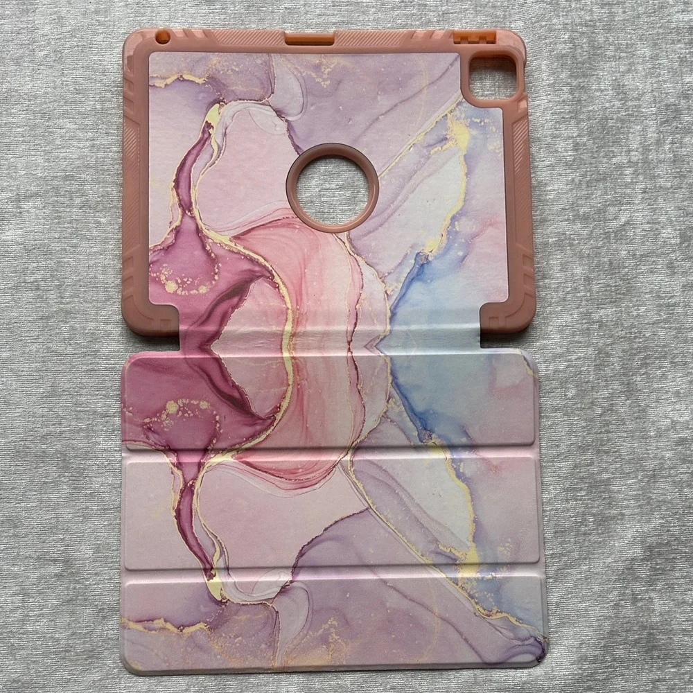 Marble Tablet Case Stand Pink Purple Gold iPad Cover Protective